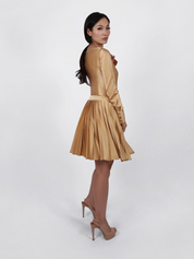 Ombré Pleated Dress (Gold)