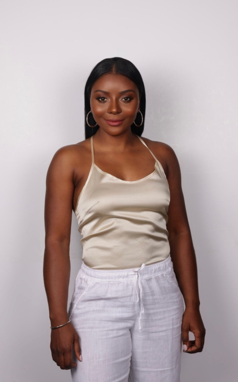 Multi-Wear Silk Camisole Top (Champagne)