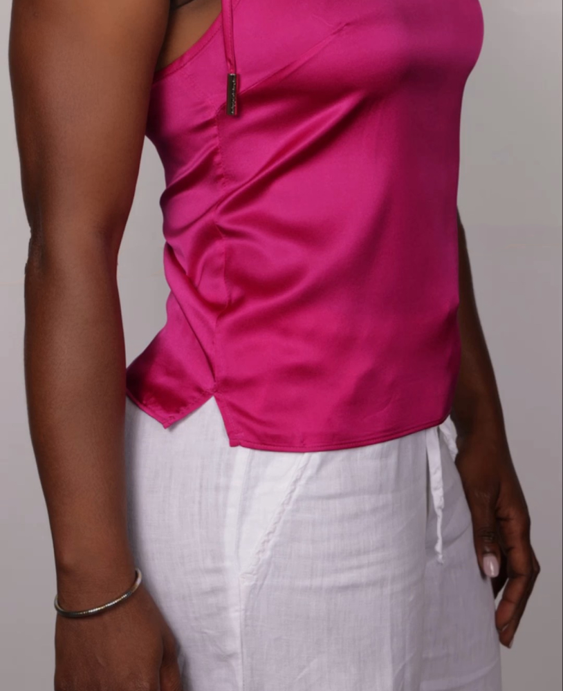 Multi-Wear Silk Camisole Top (Magenta)