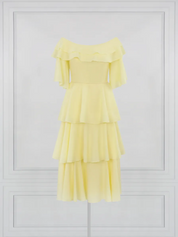 Layered Tea Dress (Lemon) Midi