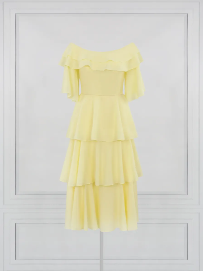 Layered Tea Dress (Lemon) Midi