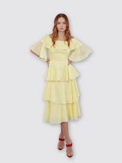 Layered Tea Dress (Lemon) Midi