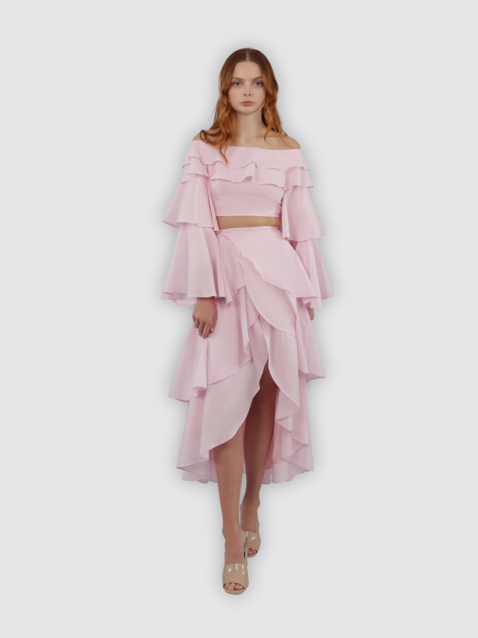 Two Piece Petal Dress (Rose)